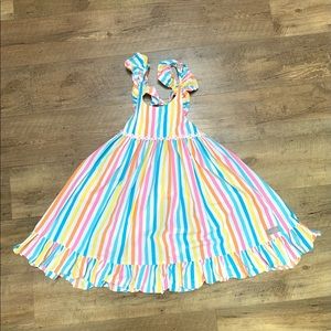 Eleanor Rose 10/12 striped flower twirly dress